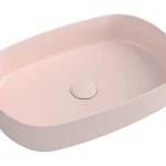 Mosdó, Sapho Infinity Oval 10NF65055-2S, pultra ültethető, csaplyuk nélkül, lazac, 55 cm Árcsökkenés