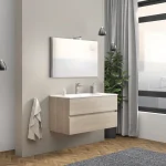 Biztonságos fizetés S-Due, Easy fürdőszoba bútor 100 cm, tükör 80x60 cm,LED világítás, tölgy, 101x117x46 EASY100/RF