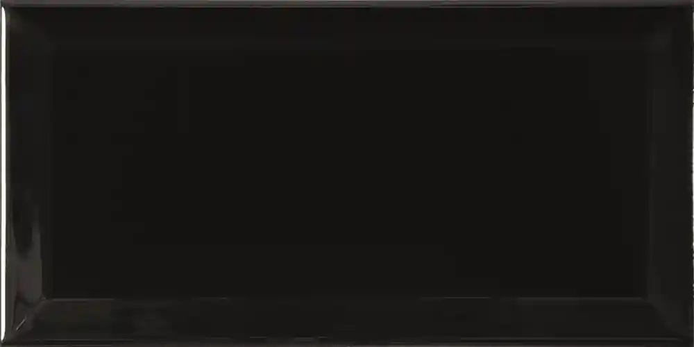 Csempe, Vilar, Metro Nero, brillo biselado, fényes fekete, 10x20 cm Olcsóbb