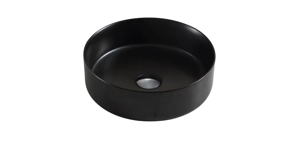 Szuper ajánlat Mosdó, Wellis, Rose Black WF00059, pultra építhető, csaplyuk nélkül, átmérő: 35,5 cm