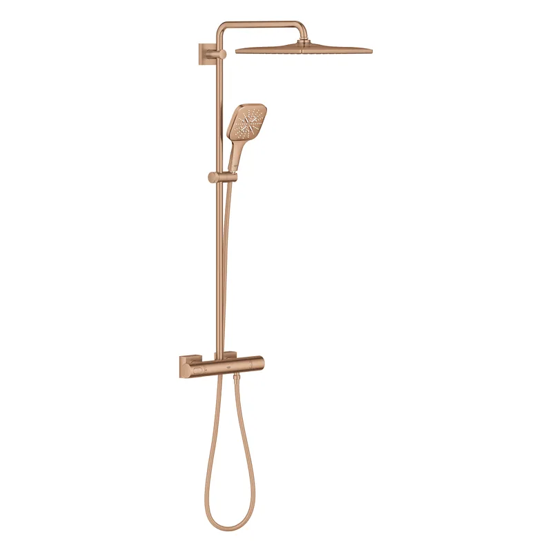 Grohe Rainshower 310 Cube Termosztátos zuhanyrendszer, Rainshower Mono 310 Cube fejzuhany, brushed warm sunset 26837DL0 Vásárlói kedvenc