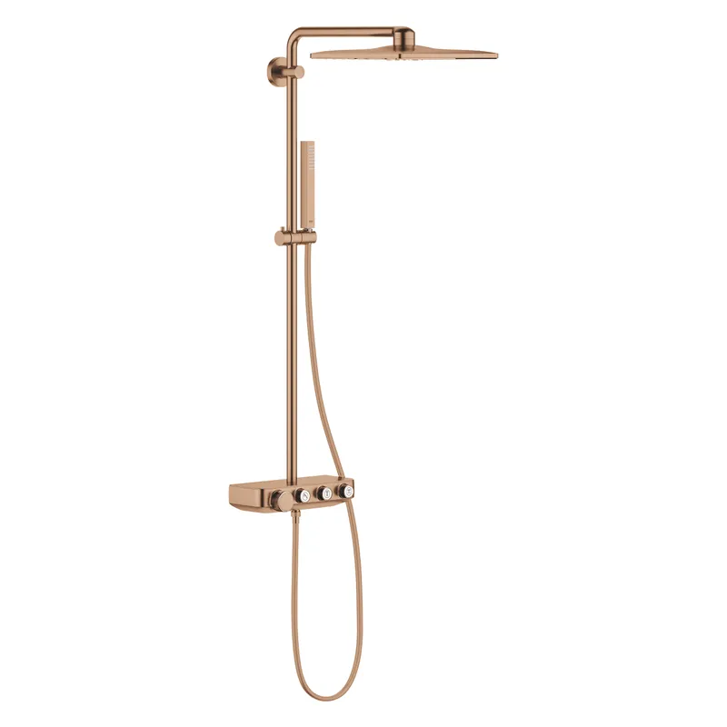 Legnépszerűbb Grohe, Euphoria SmartControl 310 Termosztátos zuhanyrendszer Rainshower SmartActive 310 Cube fejzuhany, brushed warm sunset 26508DL0