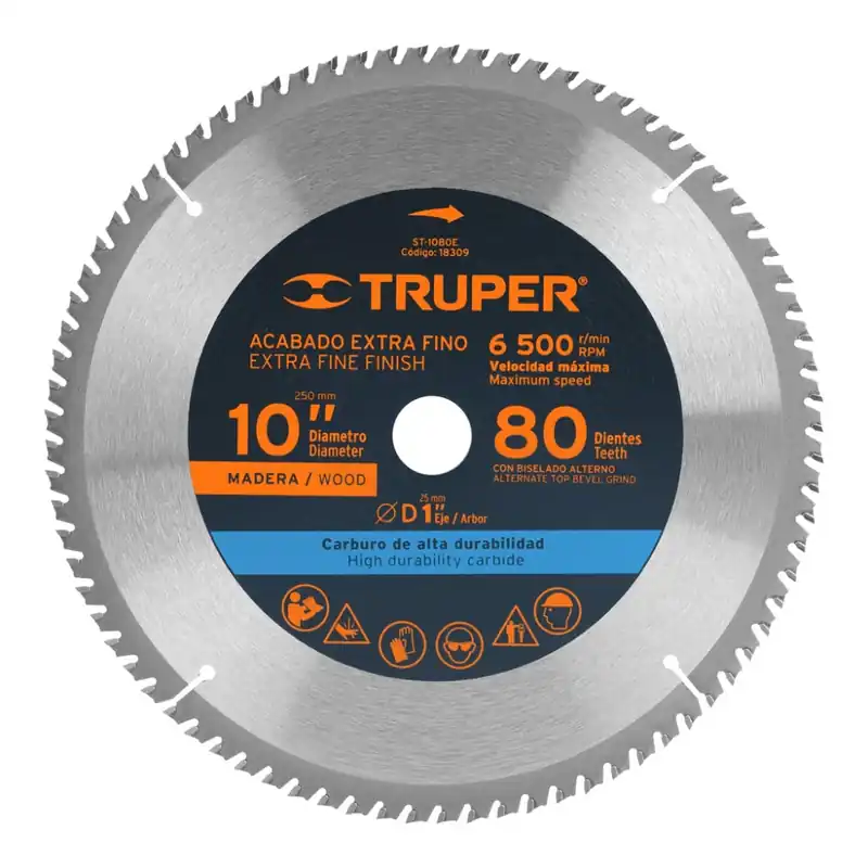 Szuper akció TRUPER ST-1080E Körfűrészlap fához, keményfémlapkákkal, 80 fog, 250 / 25,4 mm (18309)