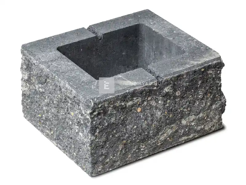 Szezonális akció Viastein Avangard oszlopelem Via+ roppantott felület antracit-fehér 30x25x16 cm