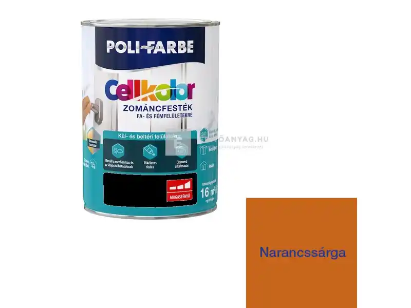 Vedd meg most Poli-Farbe Cellkolor magasfényű zománcfesték narancssárga 5 l