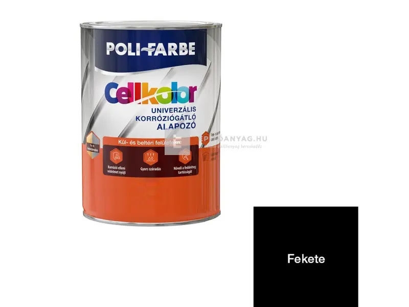 Kedvezményes ár Poli-Farbe Cellkolor univerzális korróziógátló alapozó fekete 0,8 l