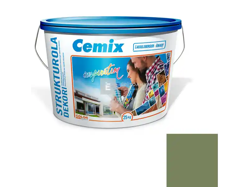 Bestseller Cemix 2704 StrukturOLA Dekor diszperziós vékonyvakolat, kapart 2 mm 6549 intense 25 kg