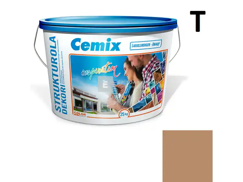 Szezonális akció Cemix 2704 StrukturOLA Dekor diszperziós vékonyvakolat, dörzsölt 2 mm 4965 brown 25 kg