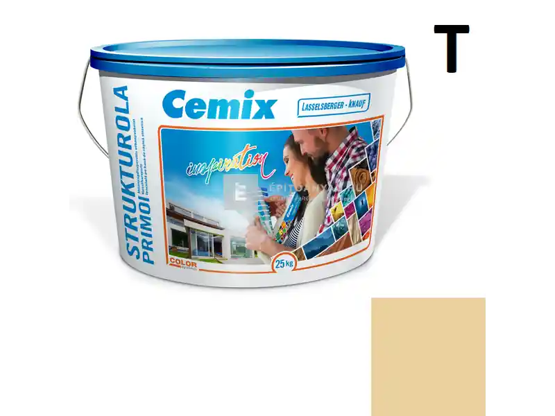 Akció Cemix 2703 StrukturOLA Primo diszperziós vékonyvakolat, kapart 1,5 mm 4355 orange 25 kg