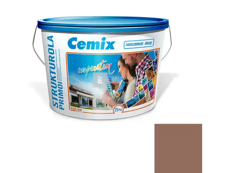 Végkiárusítás Cemix 2703 StrukturOLA Primo diszperziós vékonyvakolat, kapart 1,5 mm 6939 intense 25 kg