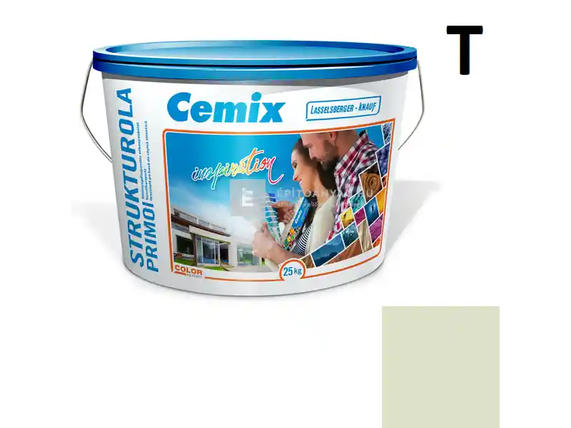 Cemix 2703 StrukturOLA Primo diszperziós vékonyvakolat, dörzsölt 2 mm 4511 green 25 kg Nézd meg most