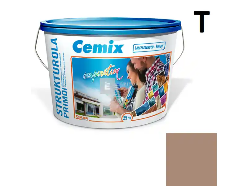 Expressz szállítás Cemix 2703 StrukturOLA Primo diszperziós vékonyvakolat, dörzsölt 2 mm 4927 brown 25 kg