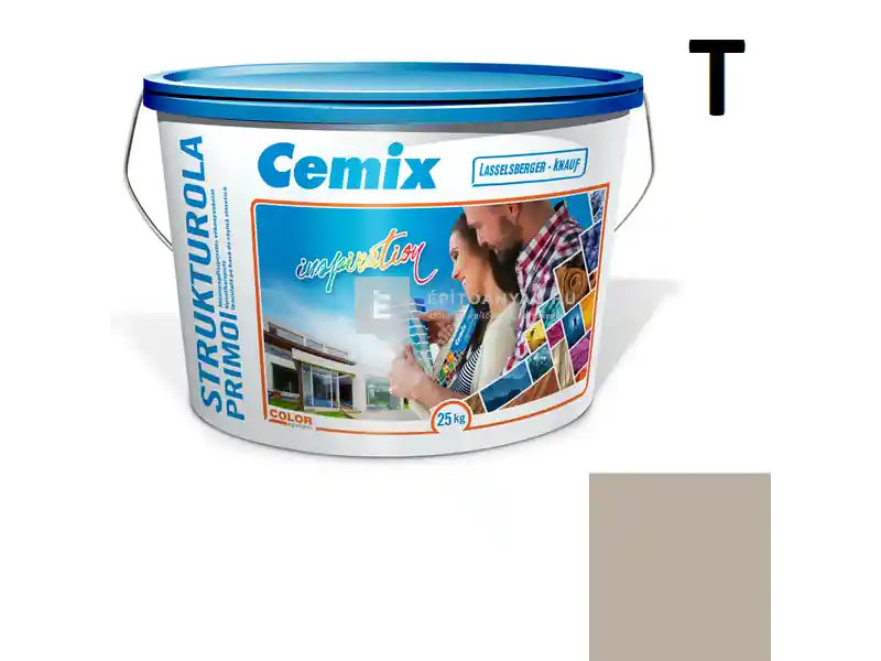 Cemix 2703 StrukturOLA Primo diszperziós vékonyvakolat, dörzsölt 2 mm 4977 brown 25 kg Rendeld meg most