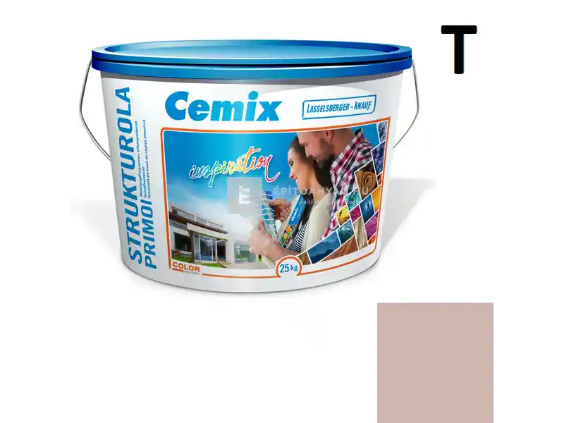 Bestseller Cemix 2703 StrukturOLA Primo diszperziós vékonyvakolat, dörzsölt 2 mm 5115 rusty 25 kg