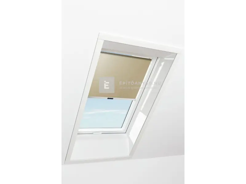 Roto Designo ZRS R4/R7 54x78 cm, sötét bézs fényszűrő kampós roló, fehér profilokkal Vásárlói kedvenc