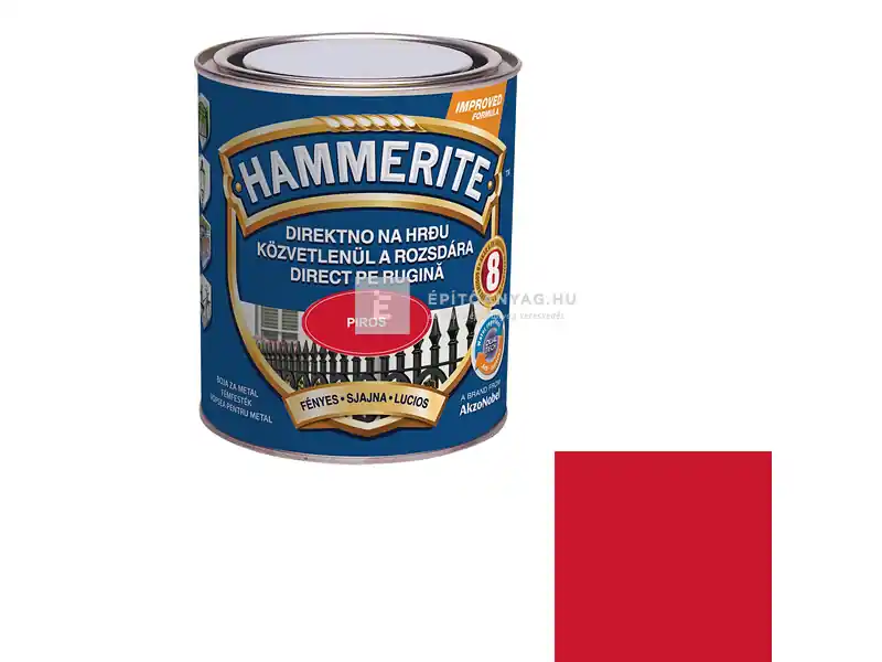 Hammerite Közvetlenül a Rozsdára fényes piros 0,75 l Szezonális akció