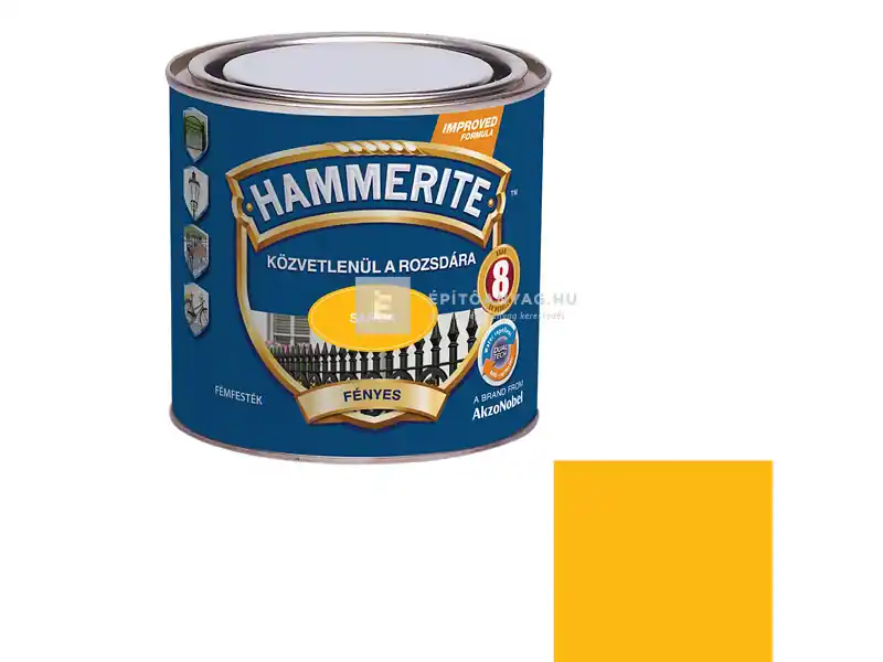 Hammerite Közvetlenül a Rozsdára fényes sárga 0,25 l Gyors kiszállítás
