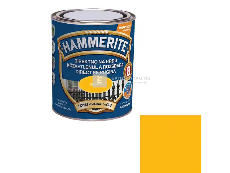 Hammerite Közvetlenül a Rozsdára fényes sárga 0,75 l Vásárlói kedvenc