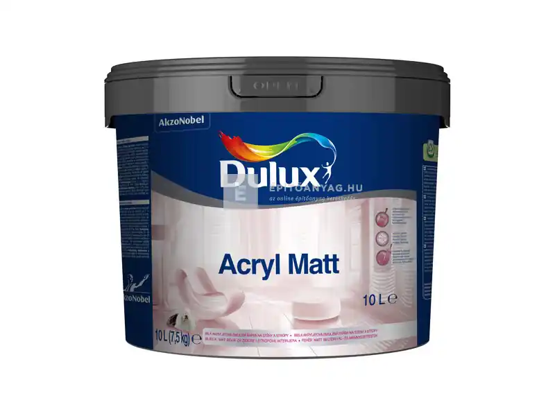 Dulux Acryl Matt beltéri falfesték fehér 10 l Azonnali szállítás