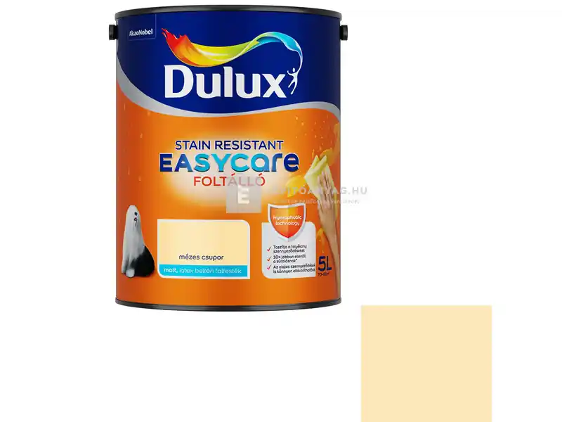 Újdonság Dulux EasyCare matt, foltálló beltéri falfesték mézes csupor 5 l