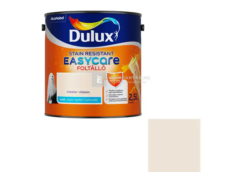 Dulux EasyCare matt, foltálló beltéri falfesték mester vászon 2,5 l Vásárlói kedvenc