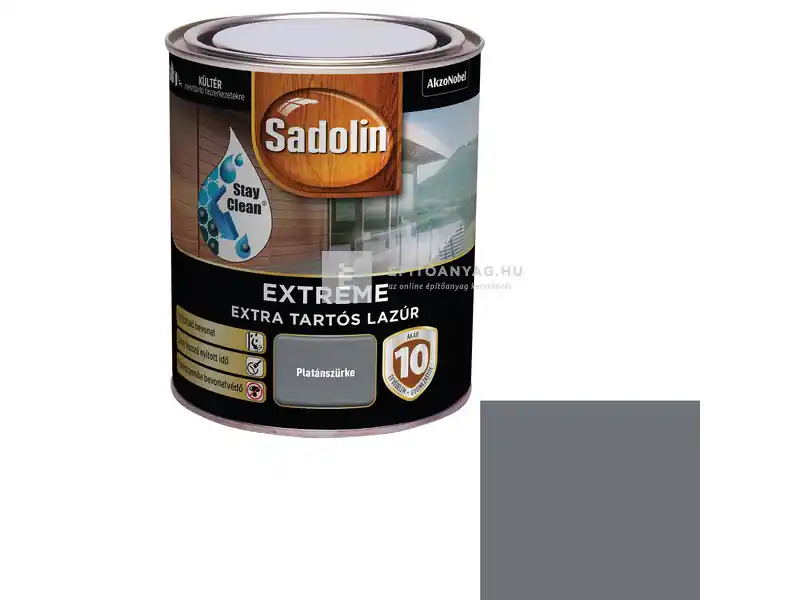 Vedd meg online Sadolin Extreme vizesbázisú vastaglazúr selyemfényű platánszürke 0,7 l