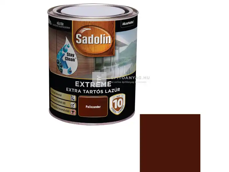 Vedd meg online Sadolin Extreme vizesbázisú vastaglazúr selyemfényű paliszander 0,7 l