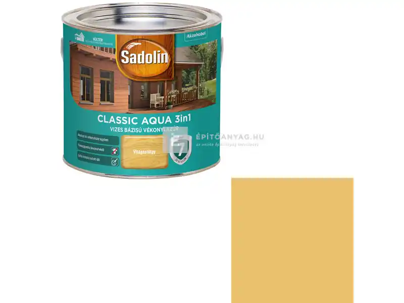 Sadolin Classic Aqua vékonylazúr selyemfényű világostölgy 2,5 l Szuper ajánlat