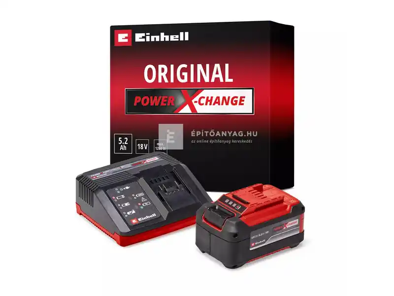 Einhell 18 V 5,2 Ah Power X-Change & 4A Fastcharger Starter-Kit akkumulátor és gyorstöltő szett Bestseller