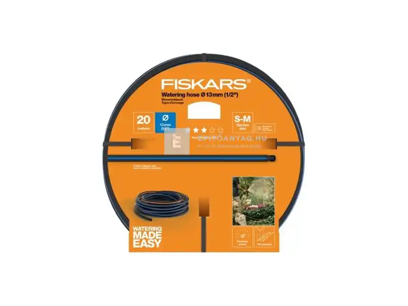 Fiskars locsolótömlő 1/2", 20 m, Q3 Újdonság