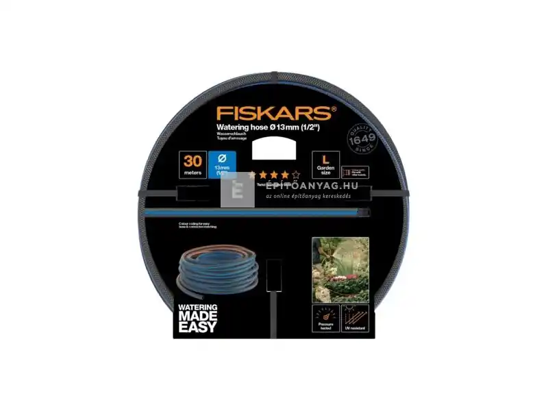 Újdonság Fiskars locsolótömlő 1/2", 30 m, Q4