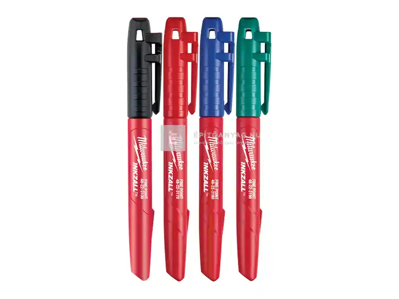 Milwaukee Inkzall jelölőfilckészlet, tartós, 1 mm hegyű, 4 db, színes Expressz szállítás