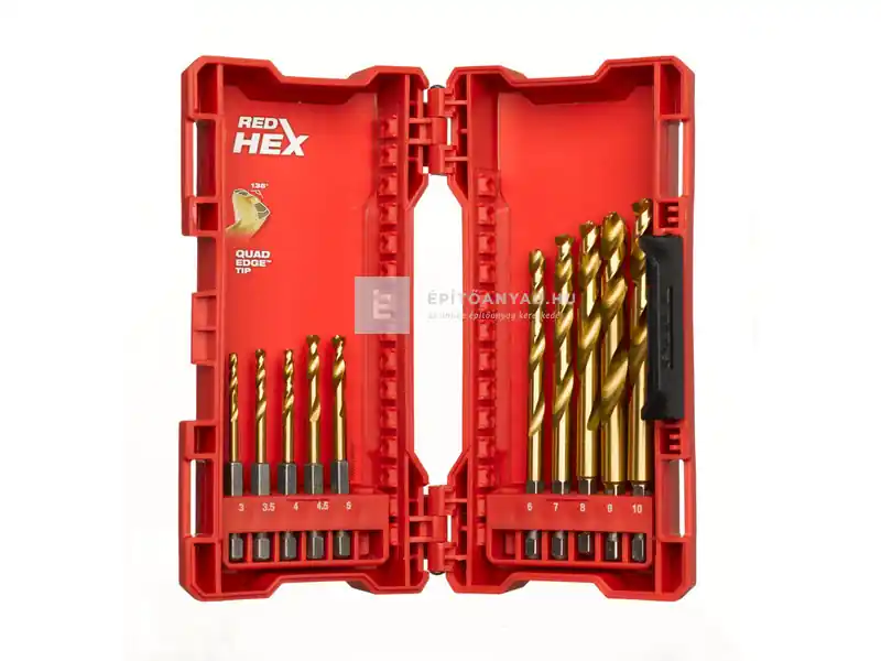 Korlátozott ajánlat Milwaukee fémfúró Shockwave HSS-G TiN fémfúró készlet 3-10mm, 1/4" hex, 10 db