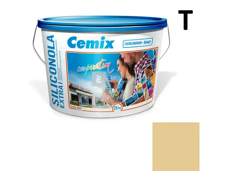 Korlátozott ajánlat Cemix 2737 SiliconOLA Extra szilikon vékonyvakolat, kapart 1,5 mm 4317 orange 25 kg