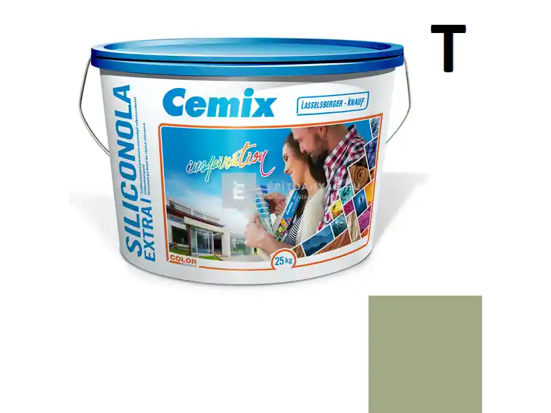 Cemix 2737 SiliconOLA Extra szilikon vékonyvakolat, kapart 1,5 mm 4519 green 25 kg Csak ma