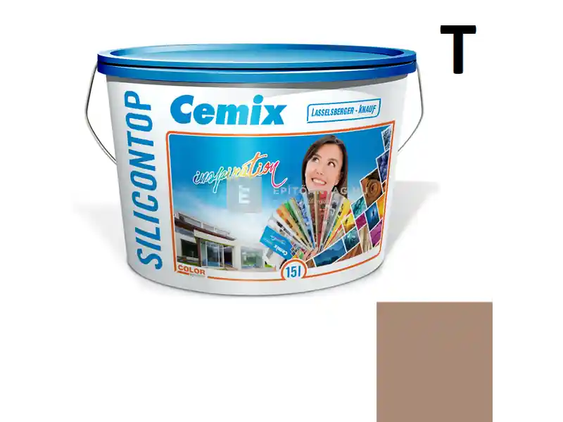 Végkiárusítás Cemix 2733 SiliconOLA szilikon vékonyvakolat, dörzsölt 2 mm 4927 brown 25 kg
