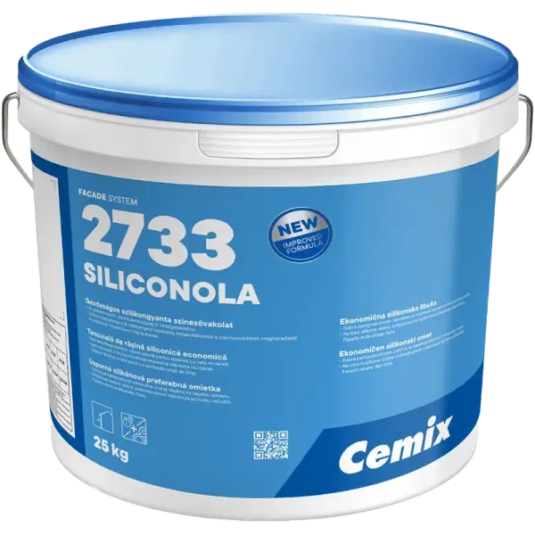 Cemix Siliconola homlokzati vékonyvakolat, I. színcsoport, kapart 1,5mm, 25kg Akciós ár