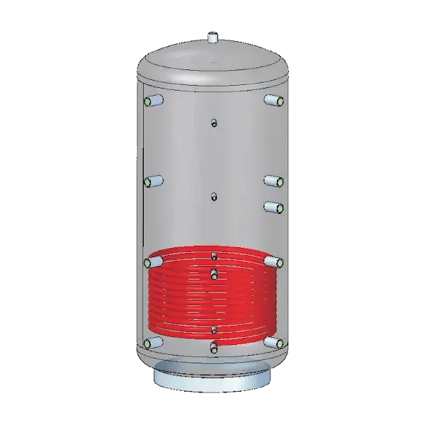 Magnet 800 L puffertároló egy beépített csőkígyóval, szigetelés nélkül Népszerű