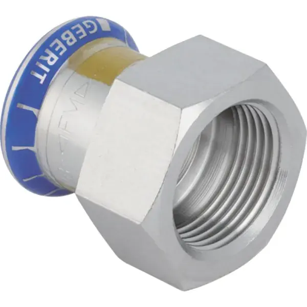 Vedd meg online Geberit Mapress rozsdamentes acél belső menetes átmeneti idom (gáz): d=22mm, Rp=3/4″