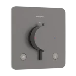 Hansgrohe Ecostat Comfort Q Falsík alatti termosztát, 2 funkciós Szálcsiszolt Fekete Króm 33713340 Akció