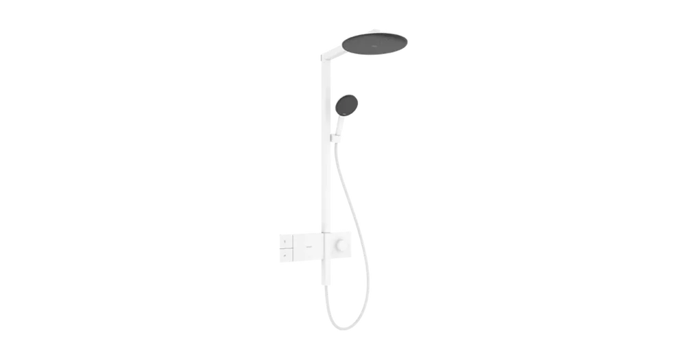 Kiárusítás Hansgrohe Raindance Alive S Showerpipe 300, 1jet, EcoSmart, ShowerSelect Comfort Matt Fehér 24583700