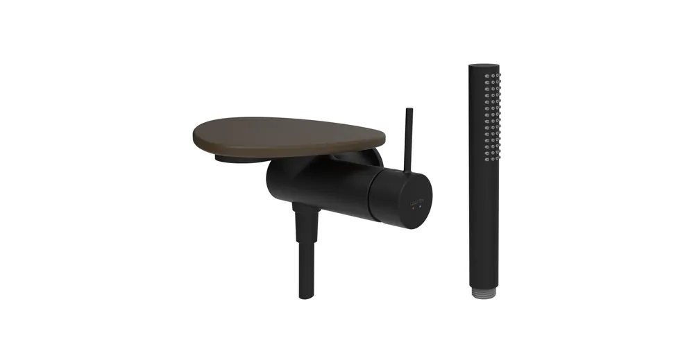 Rendeld meg most LAUFEN ADA Falra szerelt zuhany csaptelep, 1-pontos Simiboxhoz, kiegészítőkkel, tálca lyuk nélkül, Fekete/Matt Kávé HF506755514060