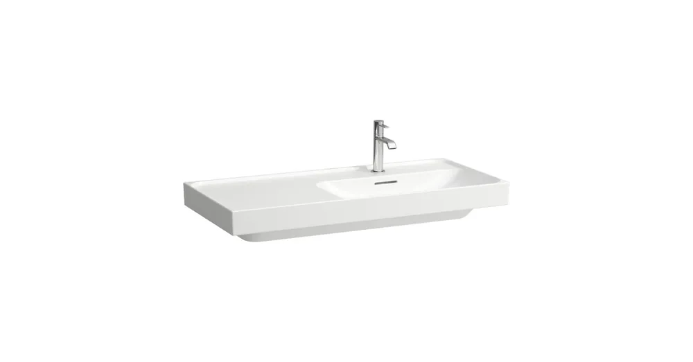 Laufen MEDA Mosdó 100 × 46 cm, bal polcos, egy csaplyuk, középen, Fehér LCC H8171174001041 Olcsóbb