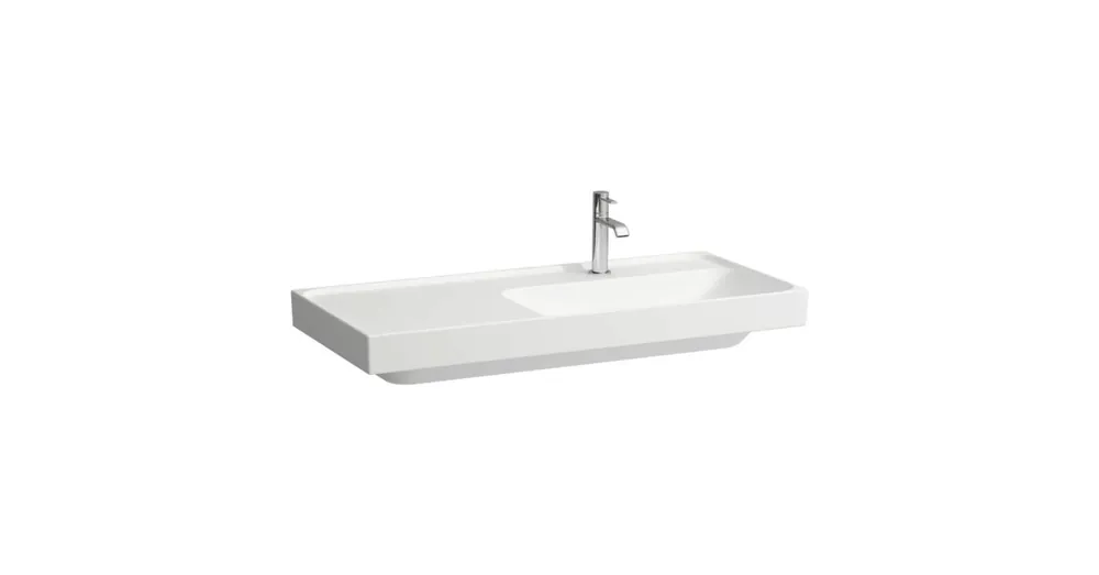 Outlet Laufen MEDA Mosdó 100 × 46 cm, bal polcos, túlfolyónyílás nélkül, egy csaplyukkal, Fehér H8171170001111