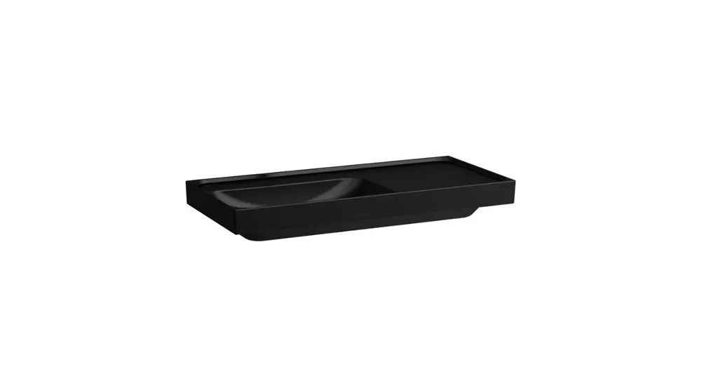 Laufen MEDA Mosdó 100 × 46 cm, jobb polcos, túlfolyónyílás nélkül, csaplyuk nélkül, Matt Fekete H8171187161121 Korlátozott ajánlat