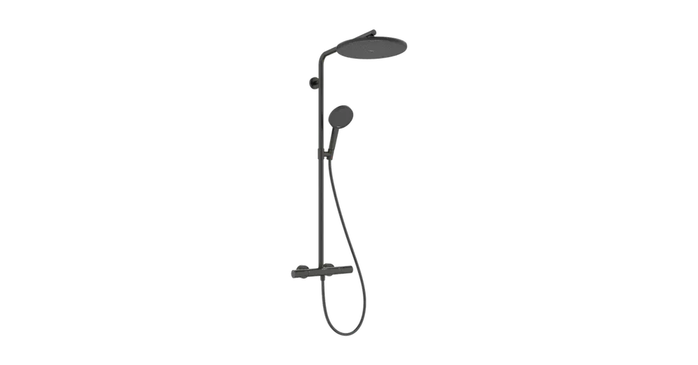 Expressz kézbesítés Hansgrohe Raindance Alive S Puro Showerpipe 300 1jet EcoSmart+ Ecostat Element termosztáttal, Szálcsiszolt Fekete Króm 24594340