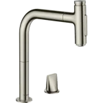 Hansgrohe Metris M71 M7120-H200 2-lyukú egykaros konyhai csaptelep kihúzható kifolyóval, rozsdamentes acél 73818800 Szuper ajánlat