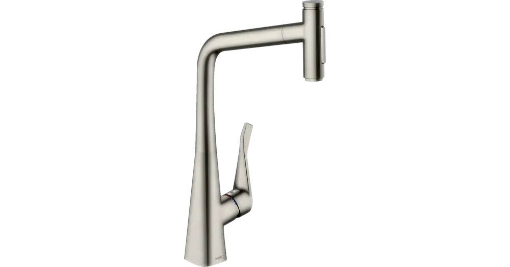 Hansgrohe Metris Select M7117-H320 egykaros konyhai csaptelep kihúzható kifolyóval, rozsdamentes acél 73816800 Szuper ajánlat
