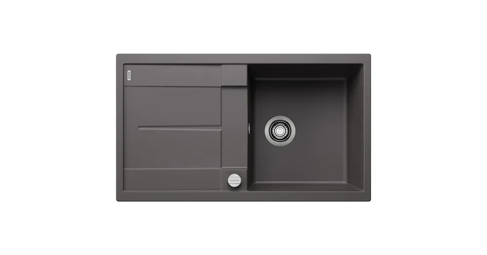 Korlátozott ajánlat BLANCO METRA 5 S egymedencés, 86x50 cm-es gránit mosogató, csepegtetőtálcával, lefolyószabályozóval, palaszürke 518871