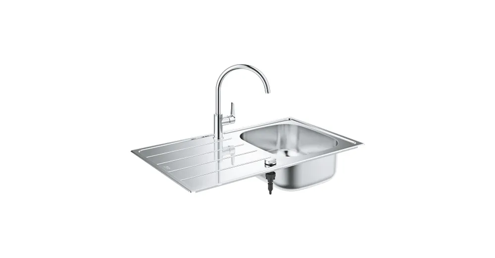 Kihagyhatatlan ajánlat Grohe BAU Konyhai mosogatótálca és csaptelep garnitúra 31562SD1